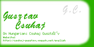 gusztav csuhaj business card